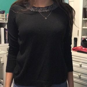 Liz clairborne, beaded crew neck sweater